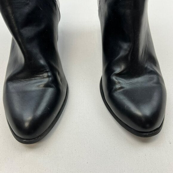 SO Womens Ankle Boots Faux Leather Heeled Black Size 9 Zip - Picture 4 of 10